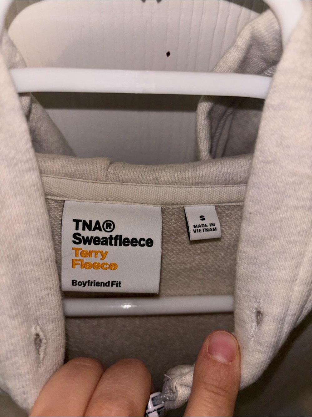 Aritzia Light Gray Cropped Zip-Up Hoodie - Picture 2 of 2